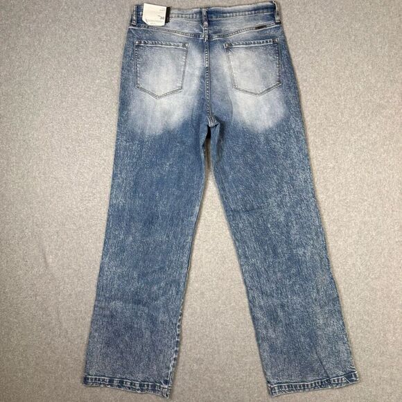 Brand New Kancan Juniors Size 13/30 90s Flared Leg Jeans Light Blue Acid Wash - Picture 11 of 13